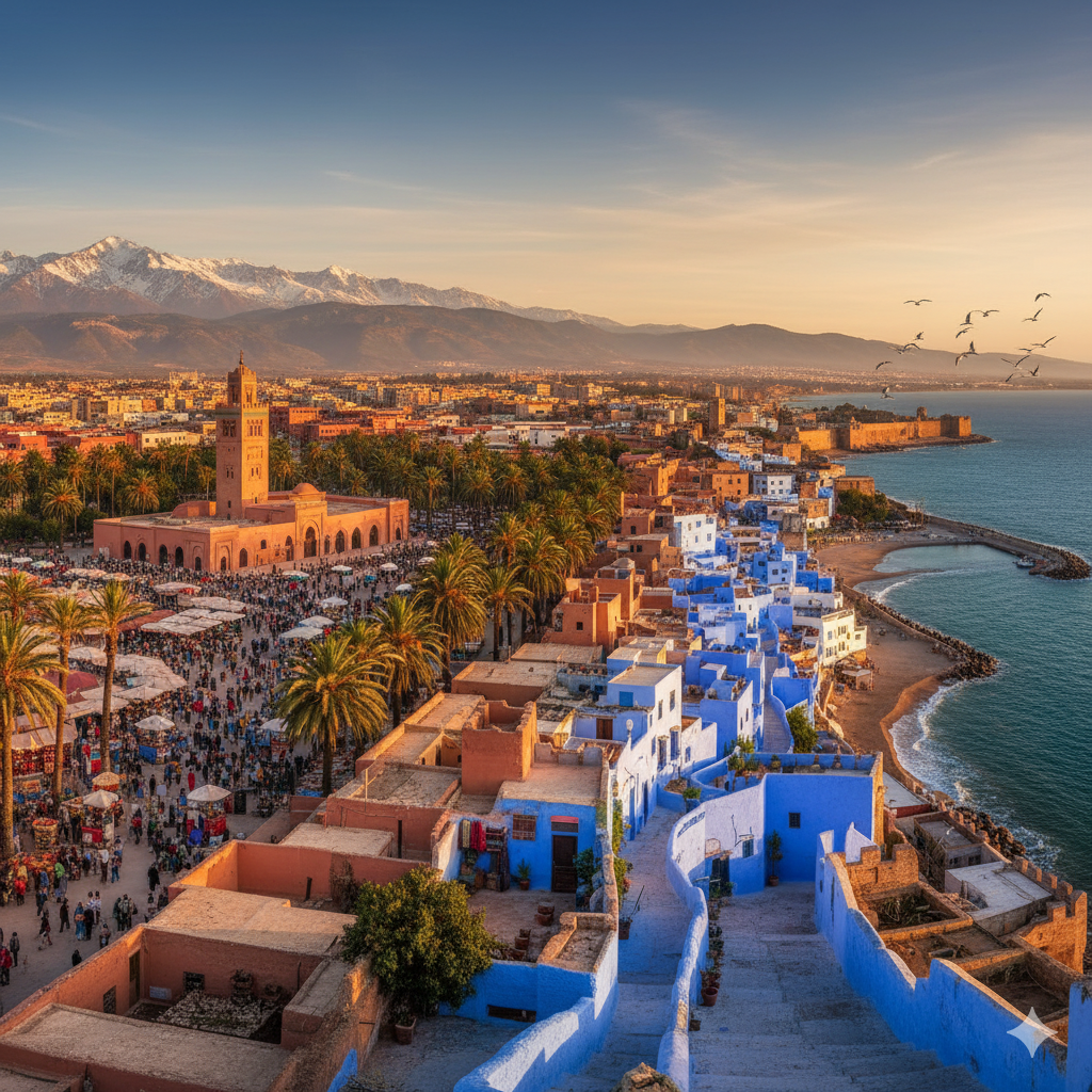 The Complete Guide to Luxury Travel in Morocco: Your Ultimate Journey Experience Diverse Moroccan landscapes from mountains to desert and coastlines