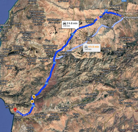 Luxury scenic transfer from Marrakech to Agadir along Morocco’s Atlantic coast with premium cars and professional drivers.