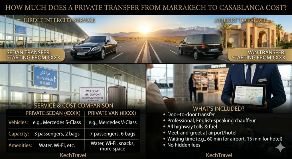How Much Does a Private Transfer From Marrakech to Casablanca Cost?