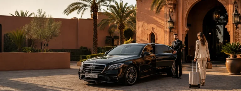 Luxury Chauffeur Service Morocco Luxury chauffeur service in Morocco with black Mercedes and professional driver