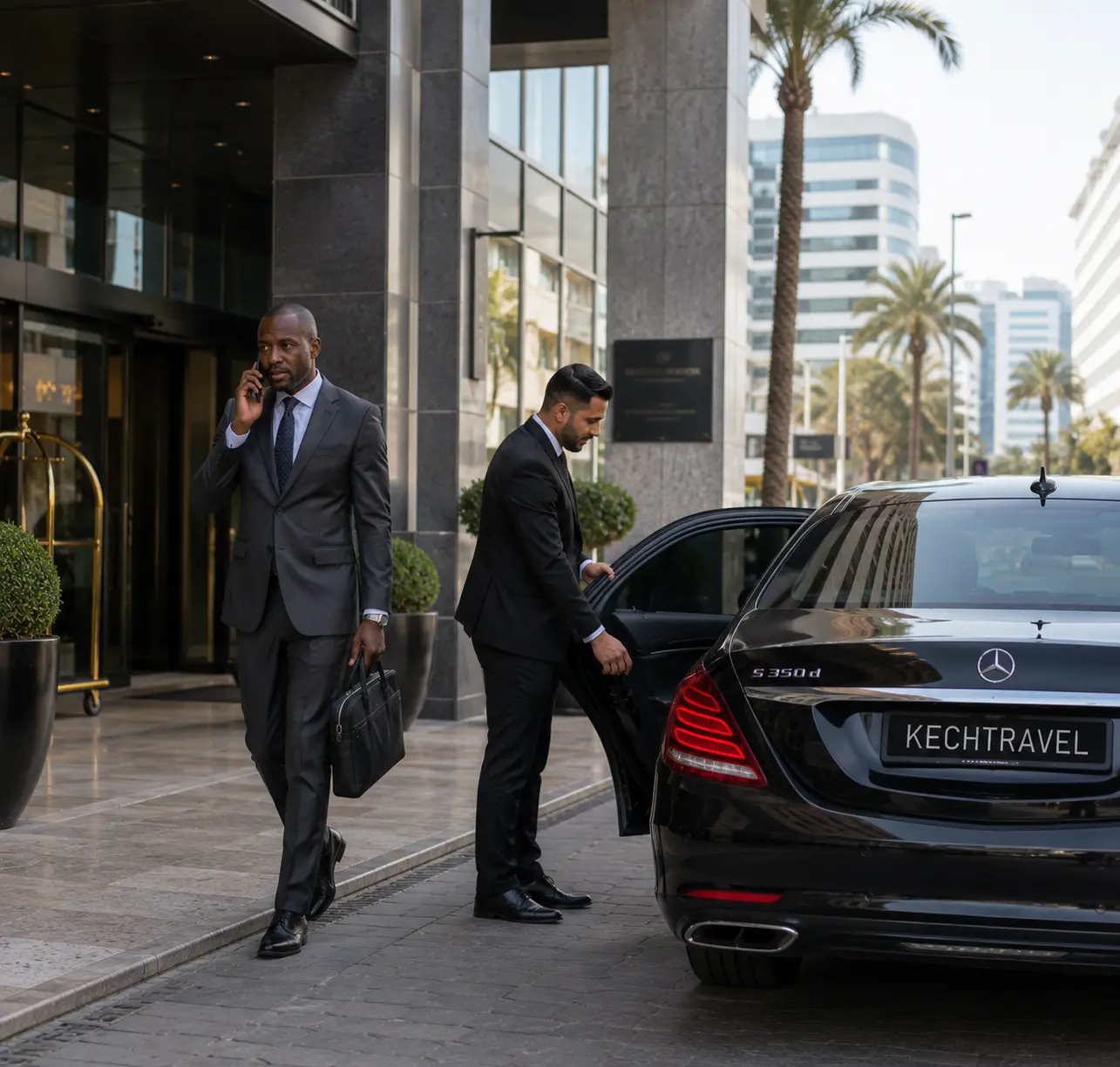 Private chauffeur transfer from Casablanca to Rabat in a luxury Mercedes-Benz
