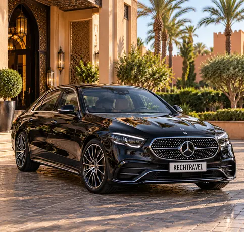 Mercedes E-Class luxury vehicle in Morocco